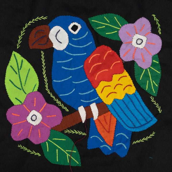 Blue Red And Yellow Parrot with Flower Molita