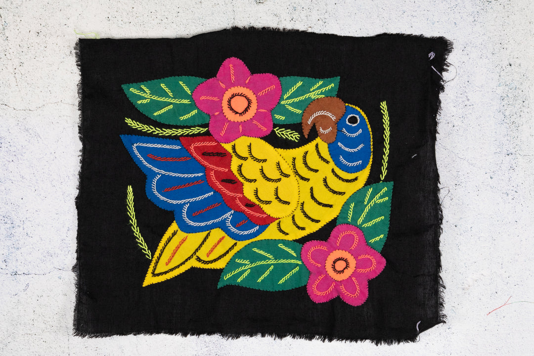 Yellow Red And Blue Parrot with Flower Molita