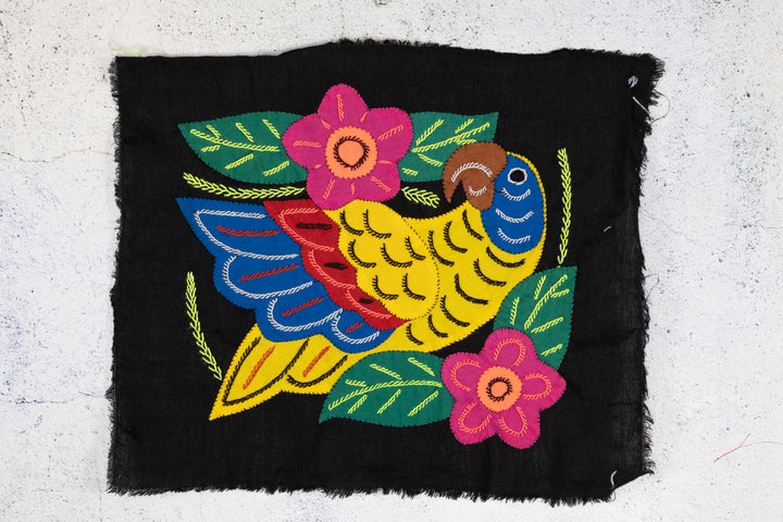 Yellow Red And Blue Parrot with Flower Molita