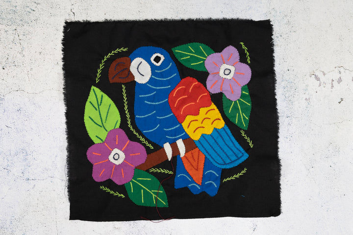 Blue Red And Yellow Parrot with Flower Molita