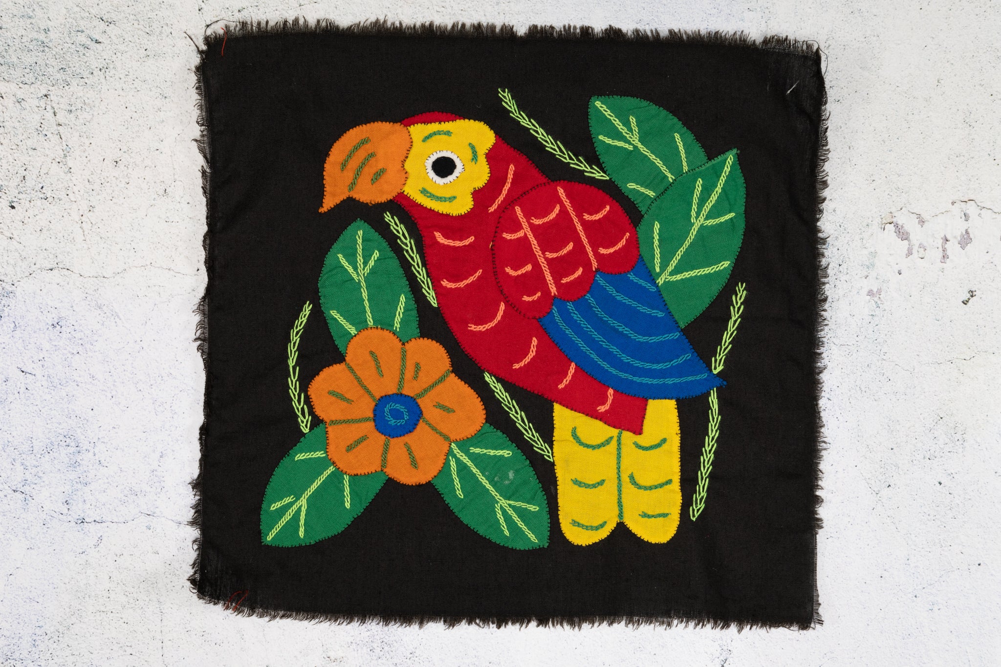 Red Blue And Yellow Parrot with Flower Molita