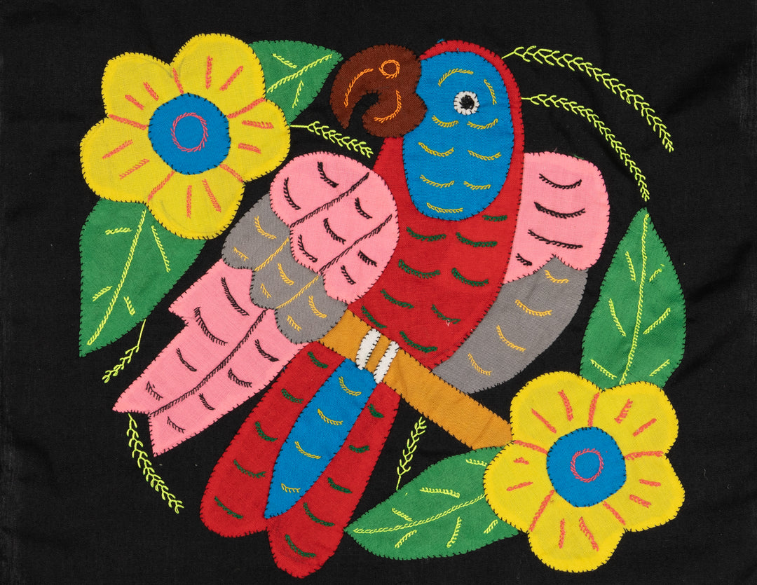 Red Blue And Pink Parrot with Flower Molita