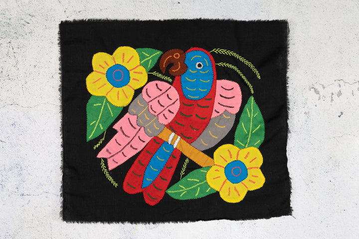 Red Blue And Pink Parrot with Flower Molita