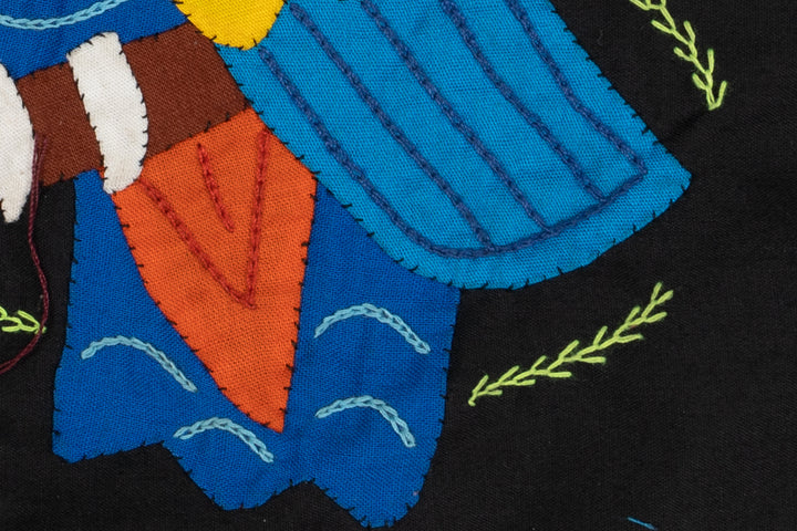 Blue Red And Yellow Parrot with Flower Molita