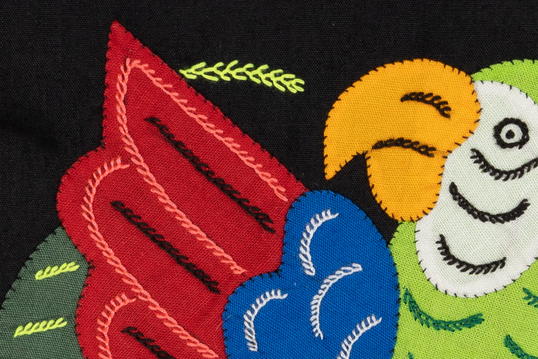 Green Blue And Red Parrot with Pink Flower Molita