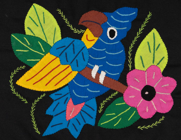 Blue Yellow and Red Parrot Bird with Flower Molita