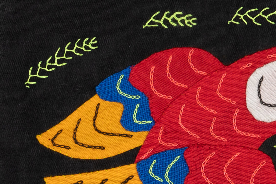 Red Blue And Gold Parrot with Flower Molita