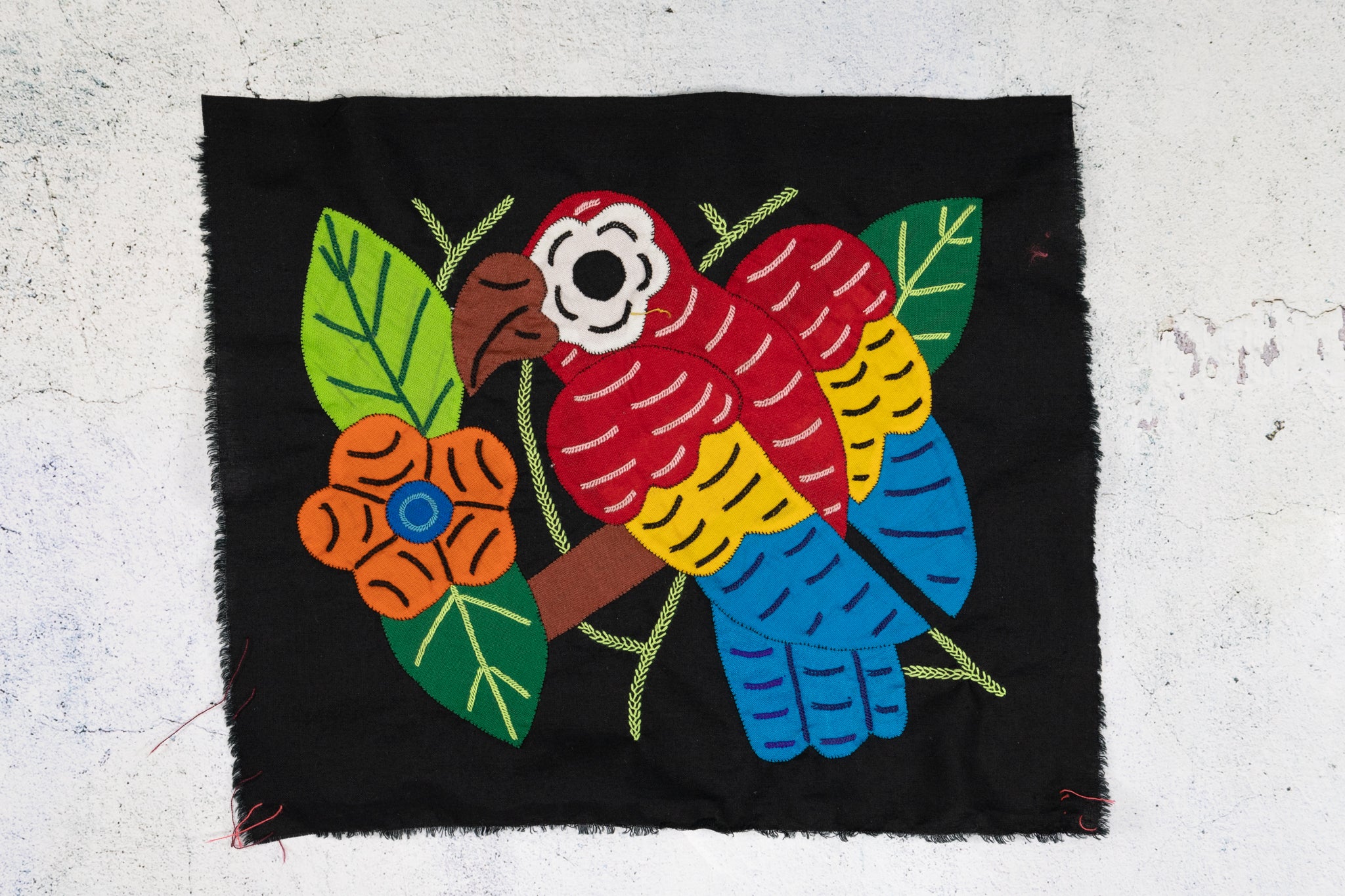 Yellow Red And Blue Parrot with Flower Molita