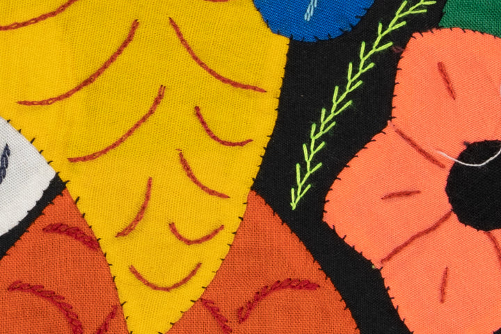 Yellow Blue And Red Hummingbird with Flower Molita