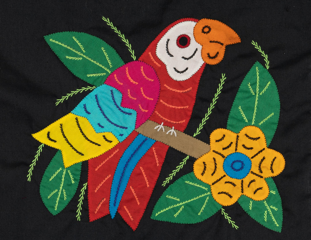 Red Yellow And Blue Parrot with Flower Molita