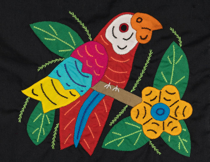 Red Yellow And Blue Parrot with Flower Molita