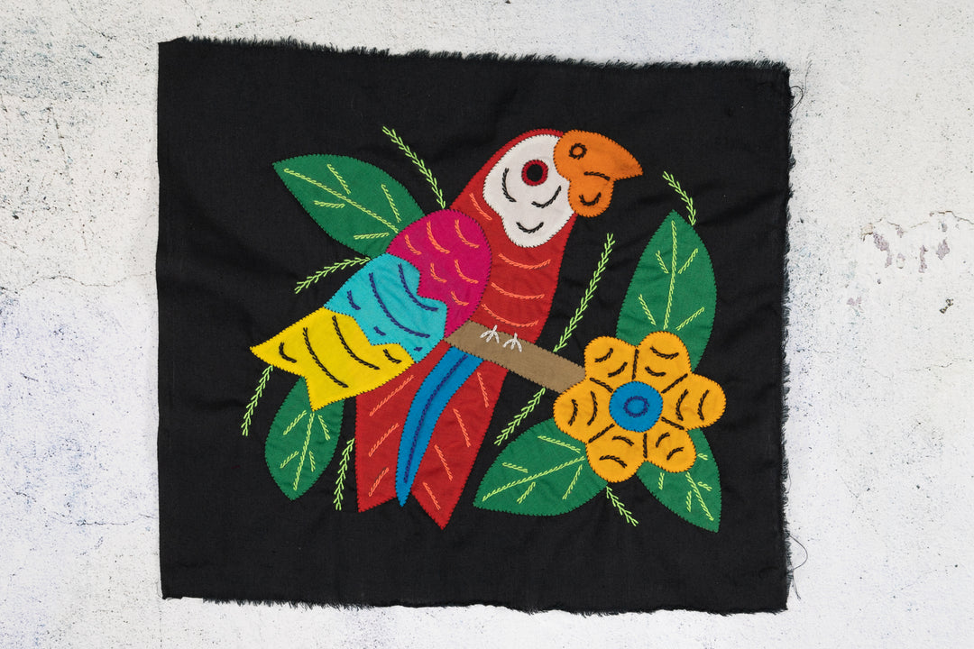 Red Yellow And Blue Parrot with Flower Molita