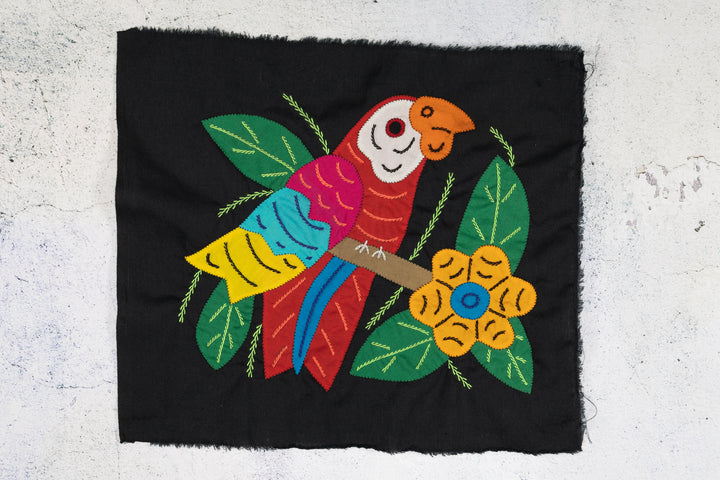 Red Yellow And Blue Parrot with Flower Molita
