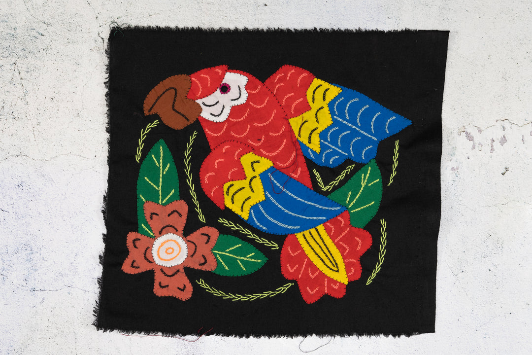 Red Yellow And Blue Parrot with Flower Molita