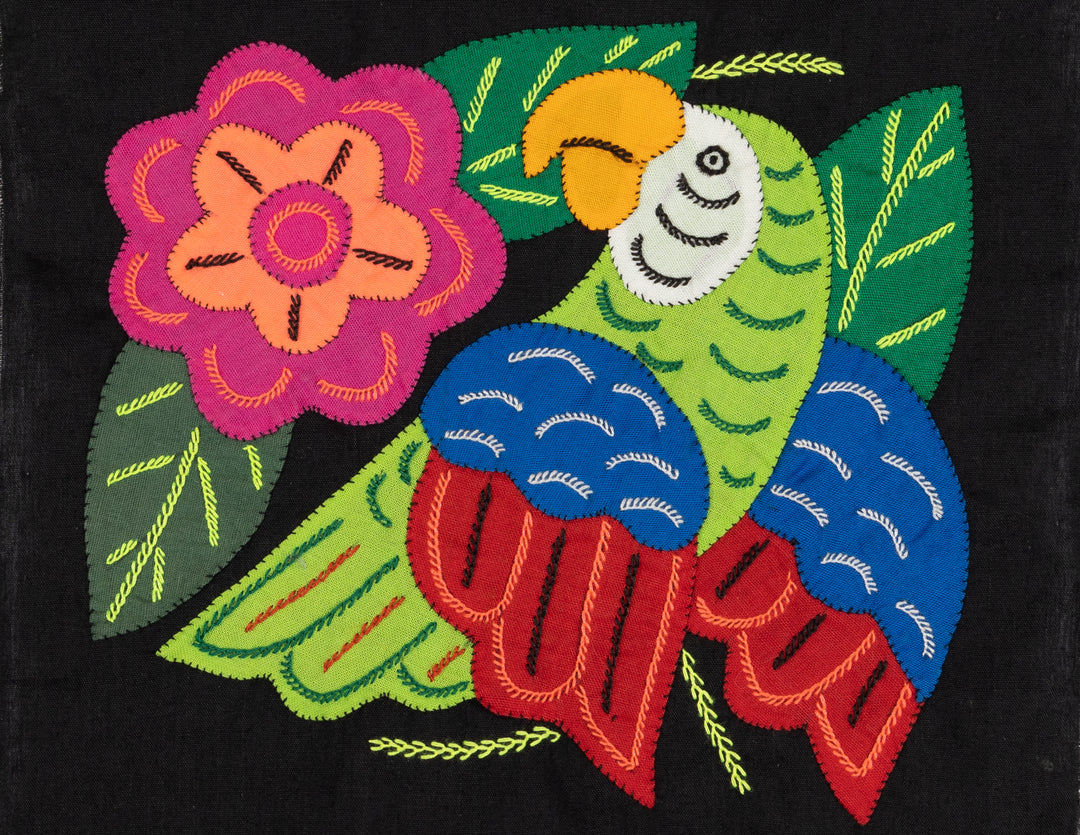 Red Blue And Green Parrot with Flower Molita