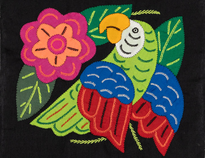 Red Blue And Green Parrot with Flower Molita
