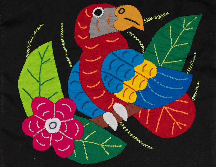 Red Blue And Yellow Parrot with Flower Molita