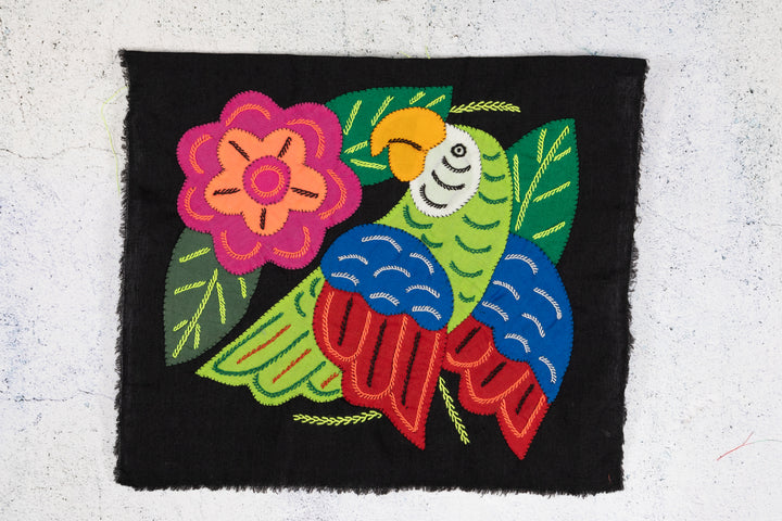 Red Blue And Green Parrot with Flower Molita