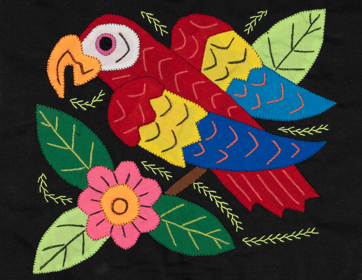 Red Blue And Yellow Parrot with Flower Molita
