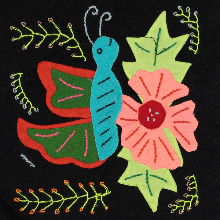 Blue And Red Butterfly with Orange Flower Molita