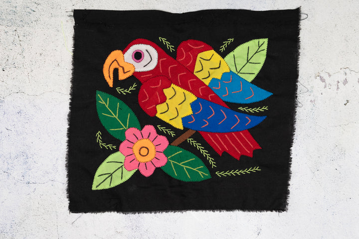 Red Blue And Yellow Parrot with Flower Molita