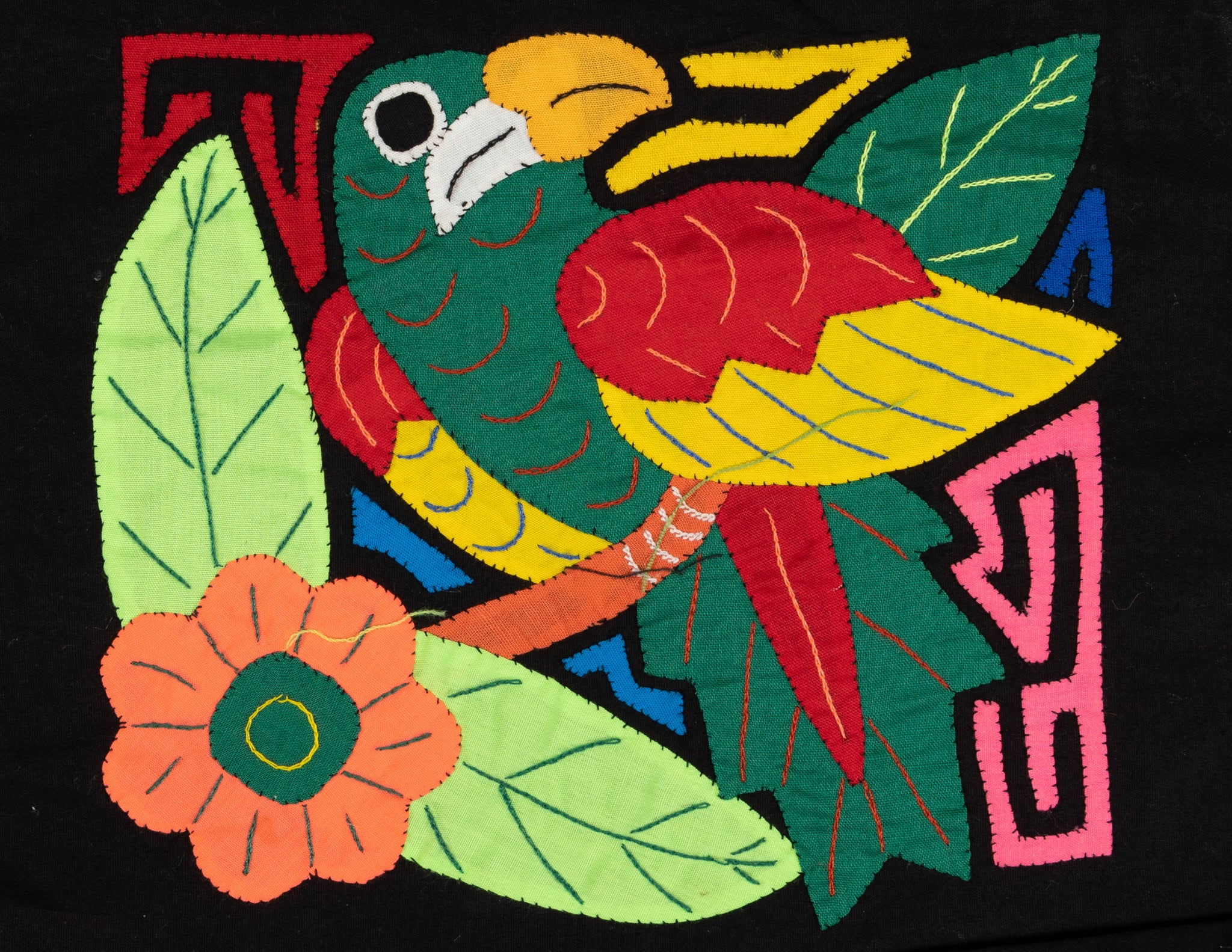 Green Red And Yellow Parrot with Flower Molita