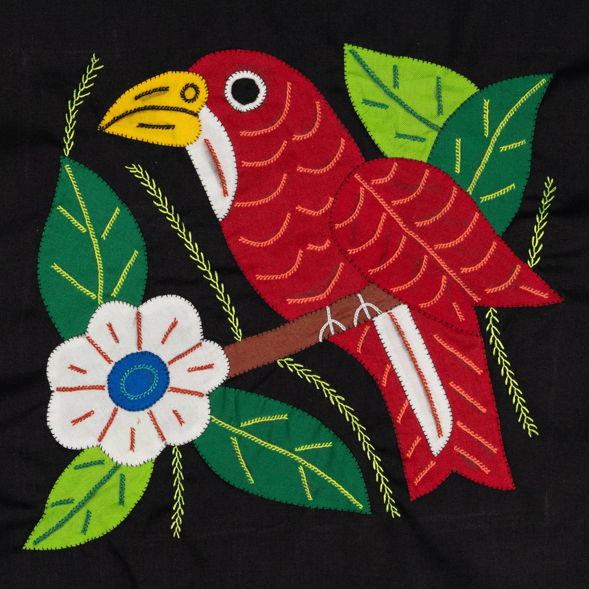 Red Bird with Flower Molita