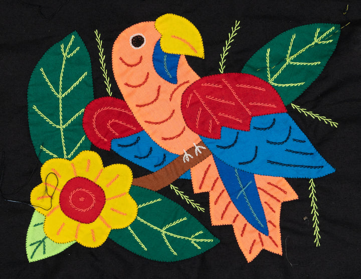 Pink Red And Blue Parrot with Flower Molita