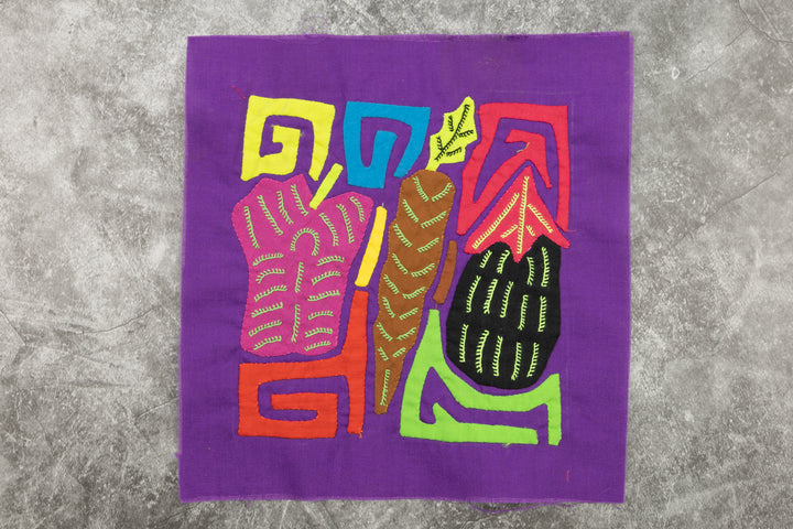 Fruit Molita, Wall Decor, Panama Mola, Food Tapestry, Handmade Textile, Small Wall Hanging, Vegetable Wall Art
