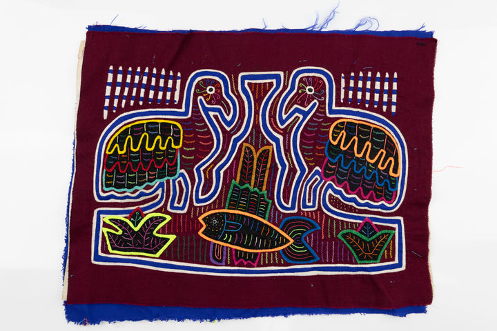 Kuna Indian Hand Sewn Fisherman Mola Panama