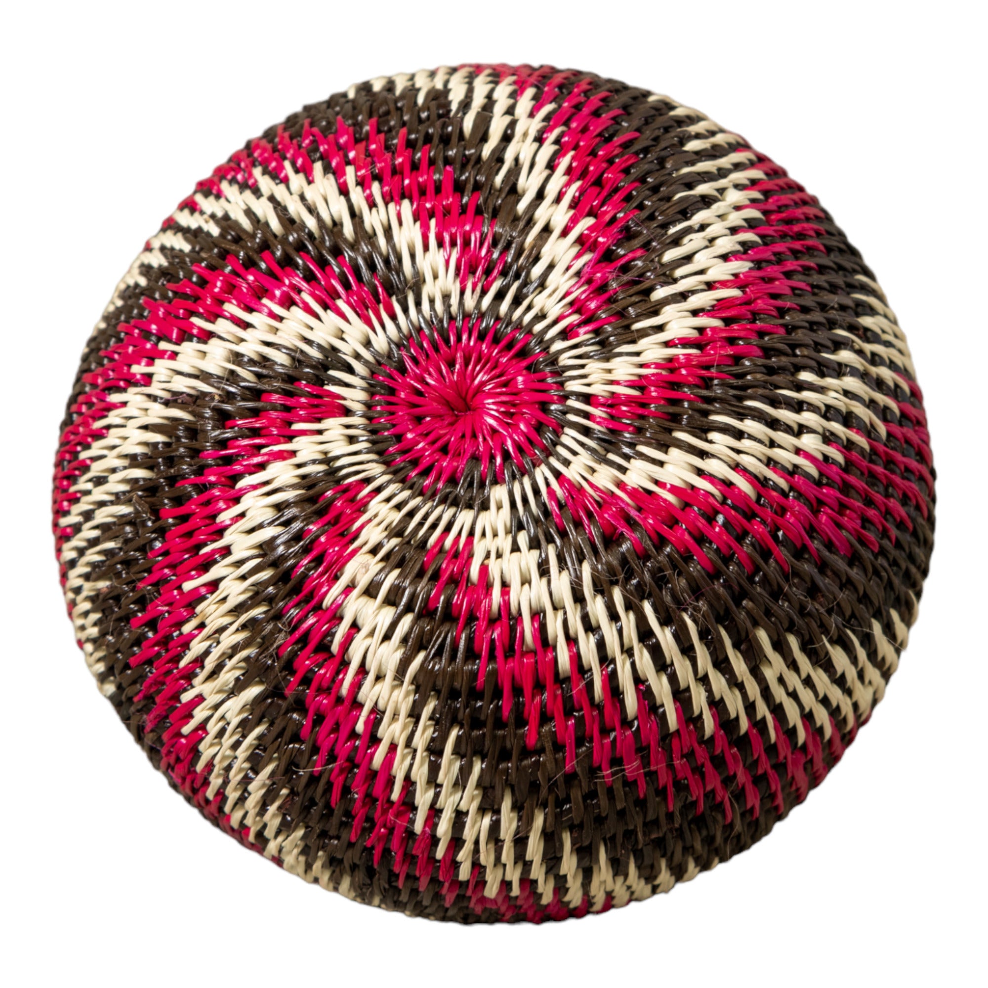 Black Red And White Spiral Rainforest Basket With Top