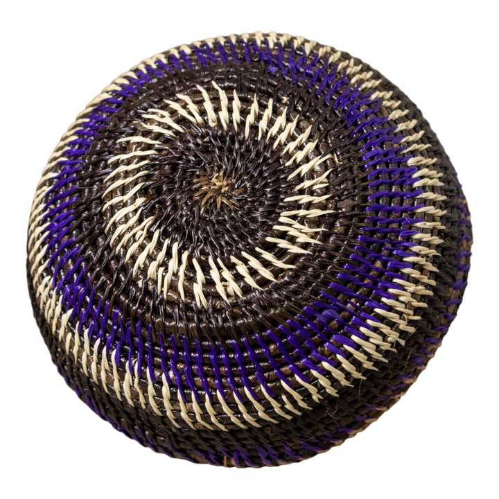 Brown Tan And Purple Rainforest Basket With Top
