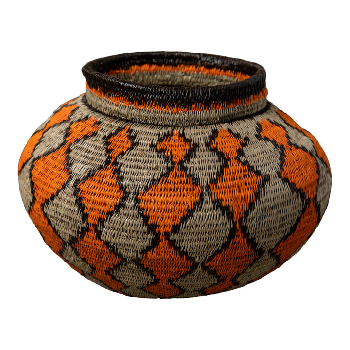Orange And Gray Diamond Rainforest Basket