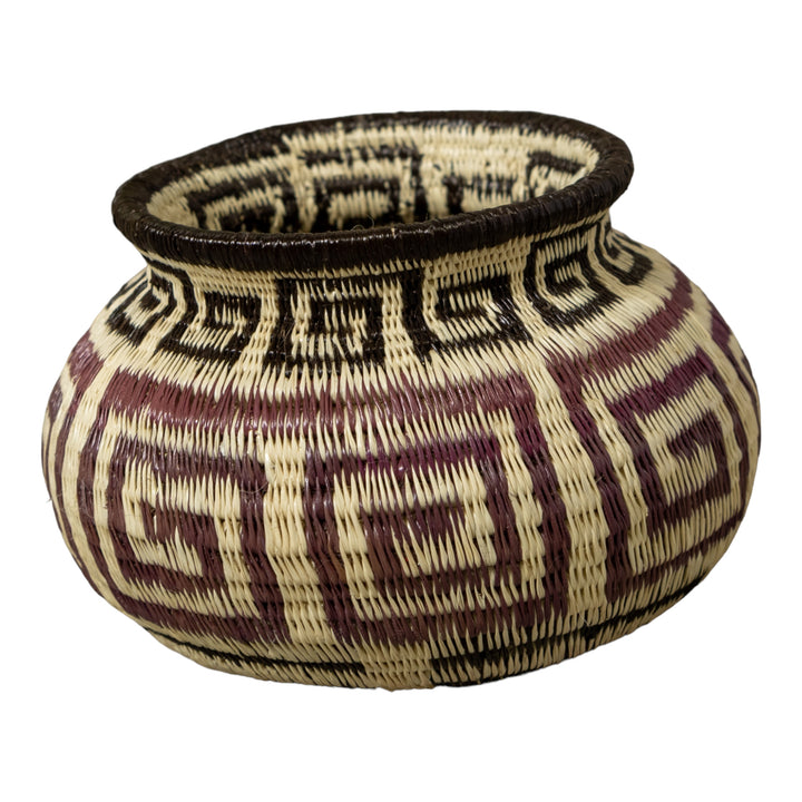Black And Brown Greek Key Rainforest Basket