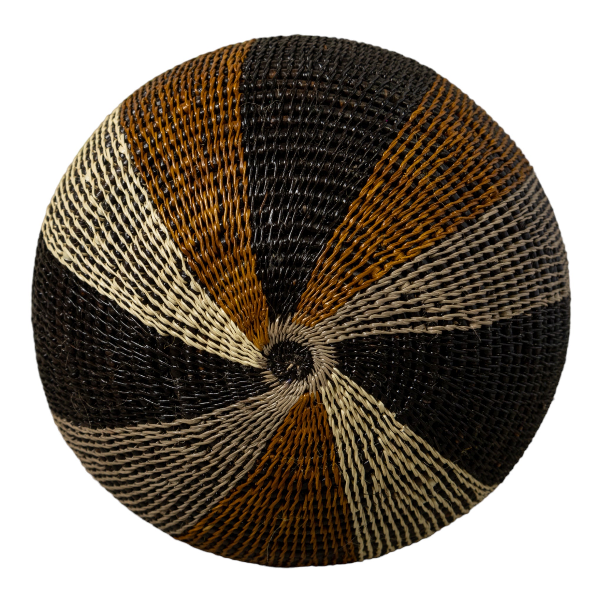Black Gray Brown And White Stripe Rainforest Basket