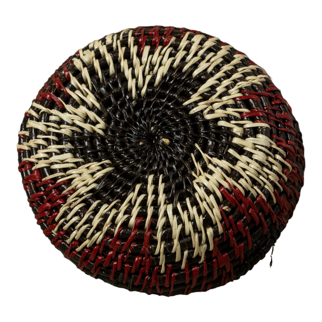Dark Brown Yellow And White Rainforest Basket With Top