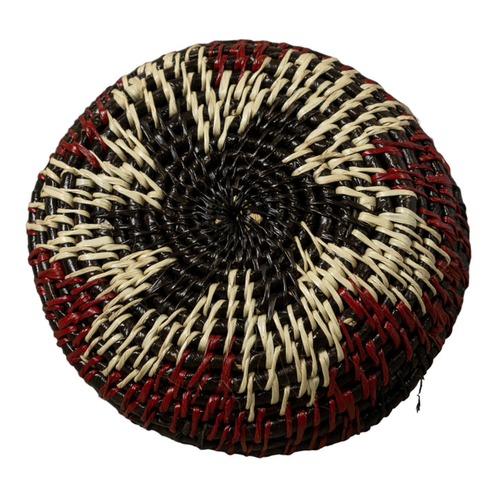 Dark Brown Yellow And White Rainforest Basket With Top