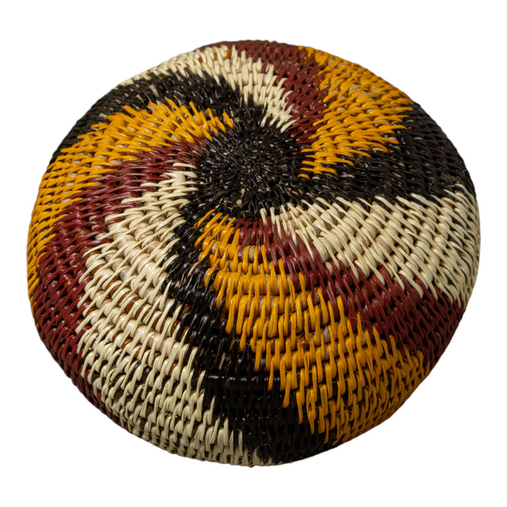 Red Black Gold And White Rainforest Basket With Top