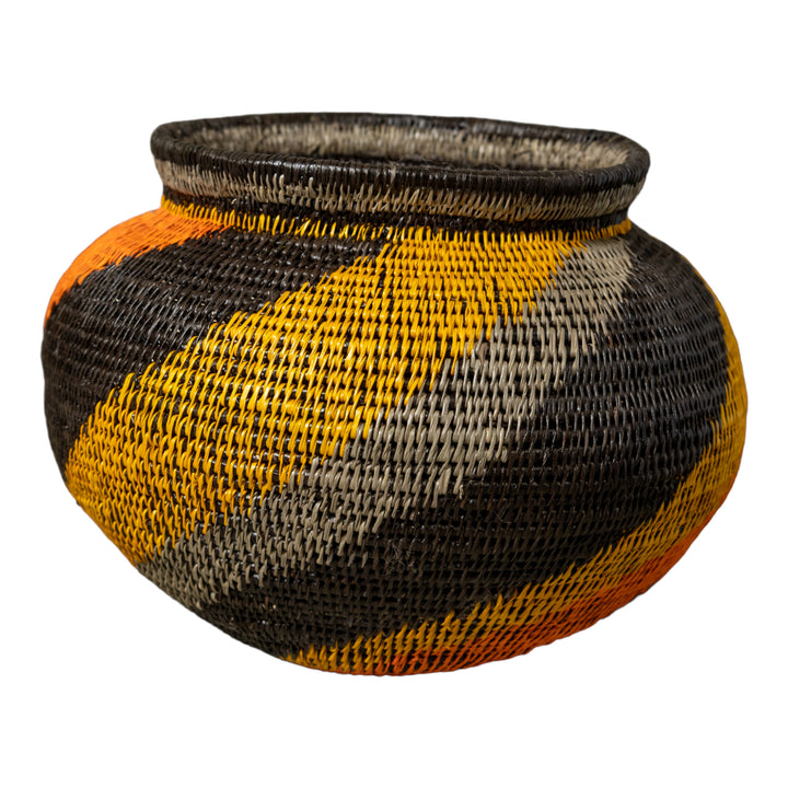 Black Orange And Gray Swirl Rainforest Basket