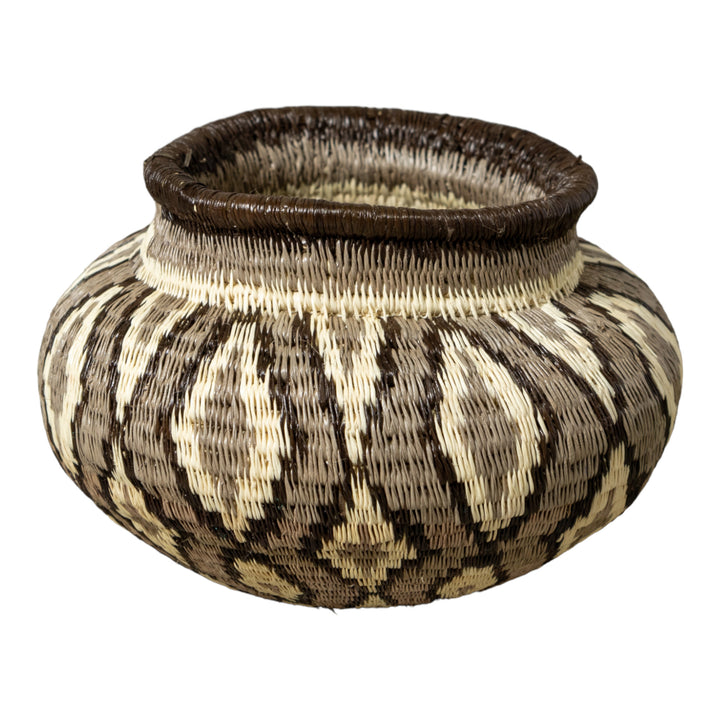 Gray And White Diamond Jungle Rainforest Basket