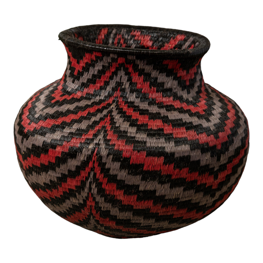 Black Red And Gray Angry Waves Rainforest Basket