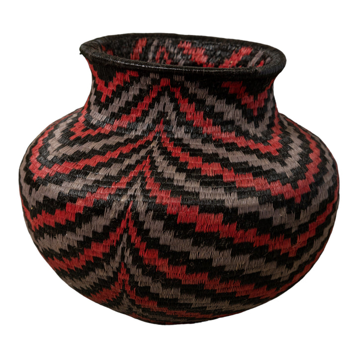 Black Red And Gray Angry Waves Rainforest Basket