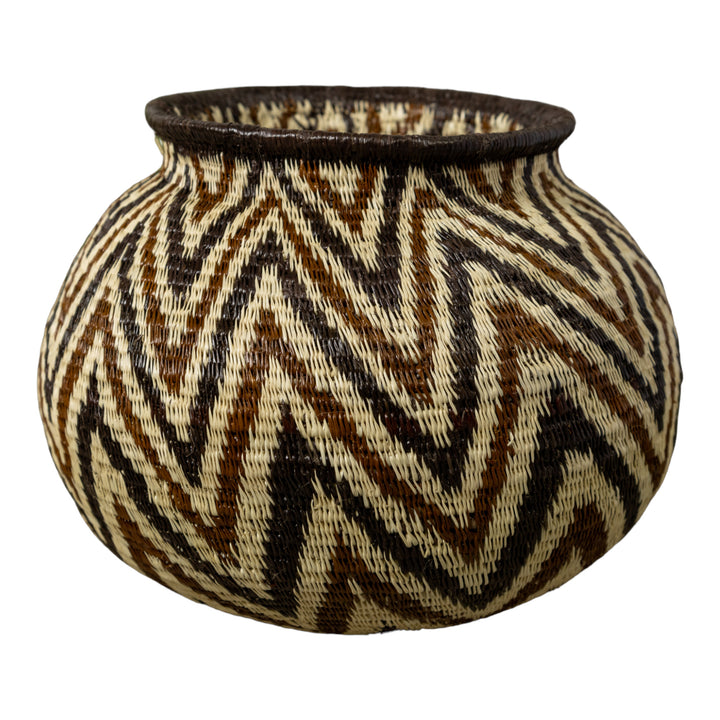 Angry Waves Black White And Brown Rainforest Basket