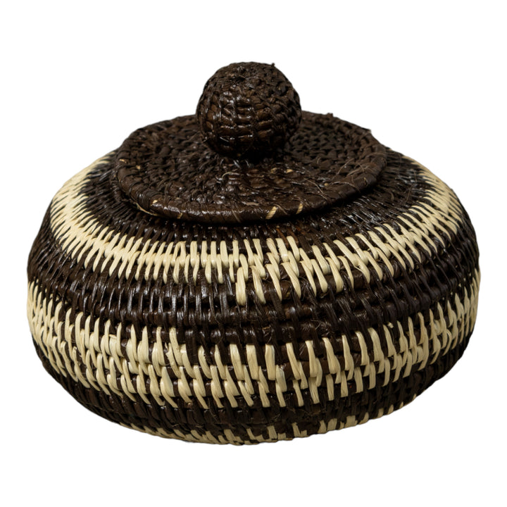 Black And White Jungle Rainforest Basket With Top