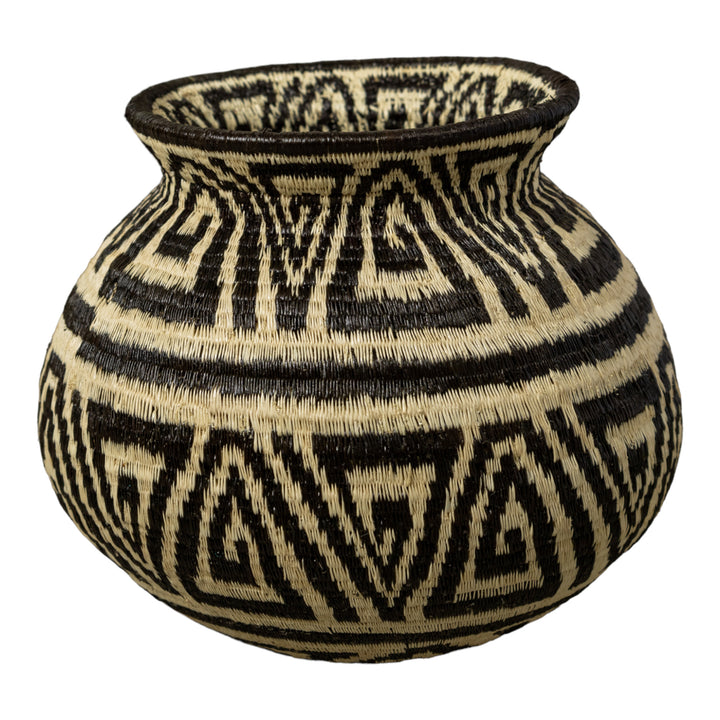 Black And White Greek Key Jungle Rainforest Basket