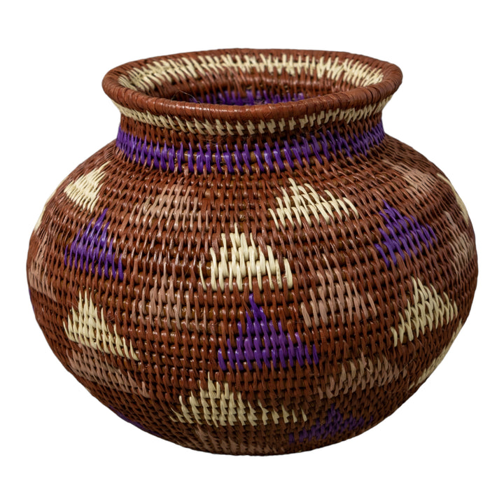 Purple Brown And White Diamond Design Jungle Rainforest Basket