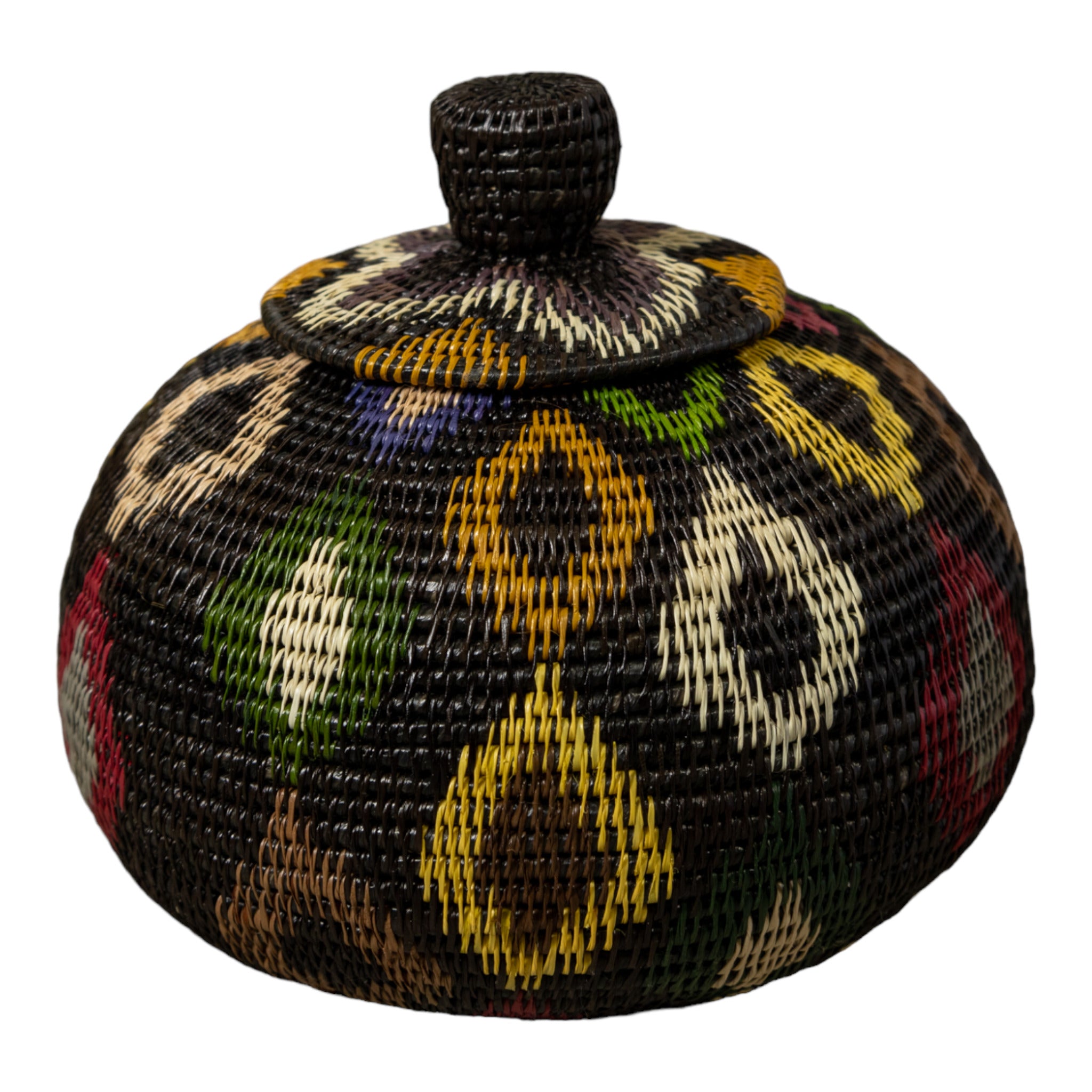 Polka Dot Diamond Design Rainforest Basket With Top