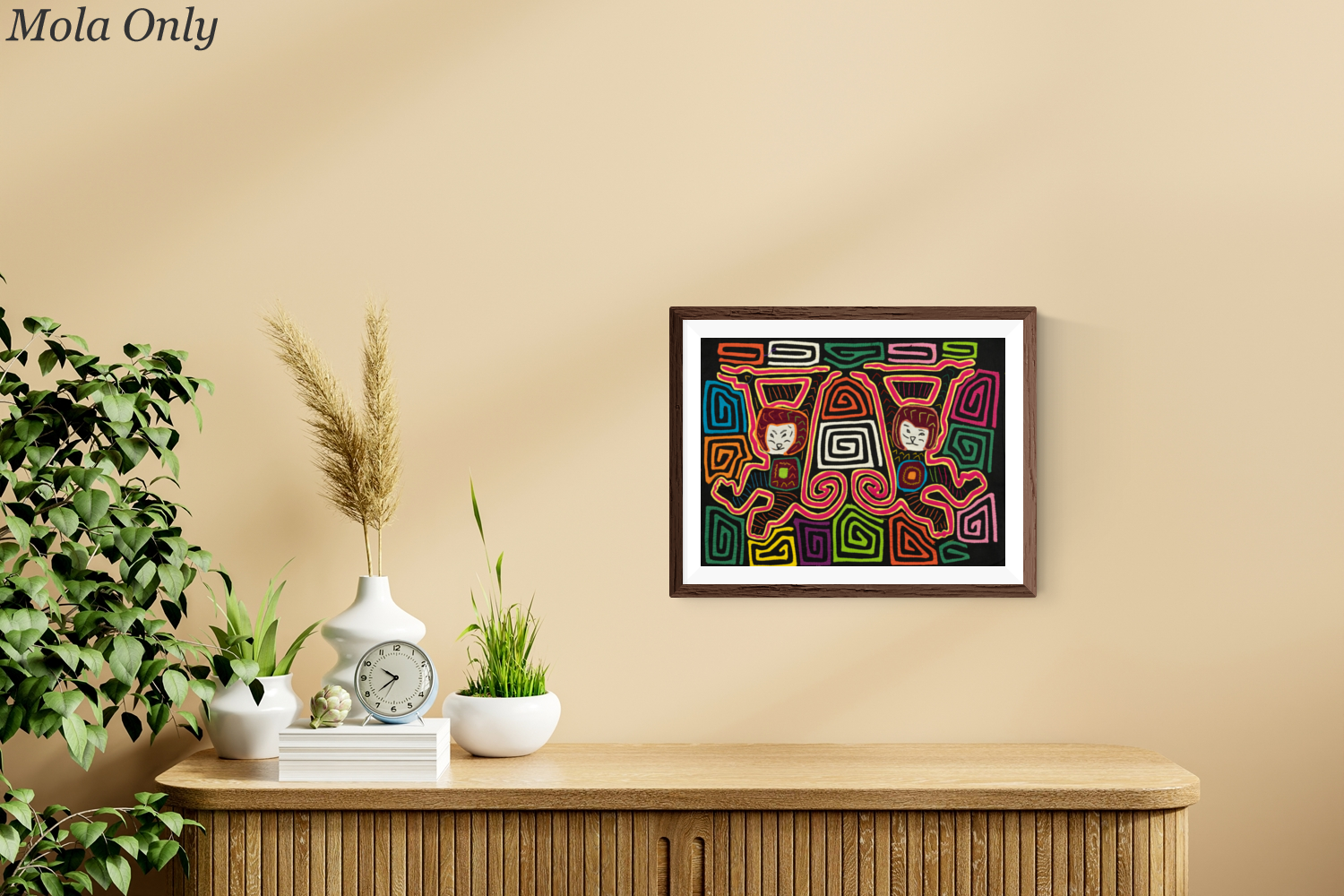 Space Cadet Monkey Mola, Wall Decor, Panama Mola, Latin American Art, Handmade Quilt, Wall Hanging, Mola Wall Art