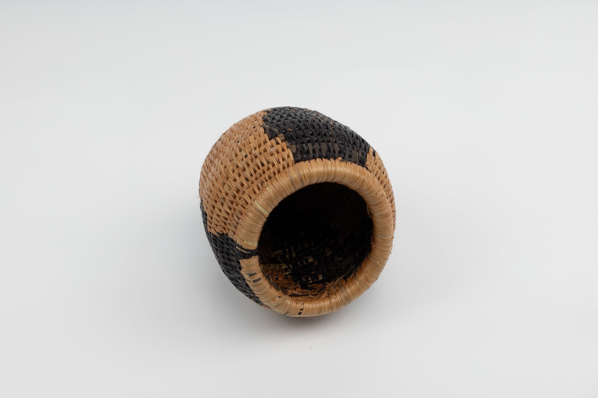 Vintage Woven Basket, Panama Basket