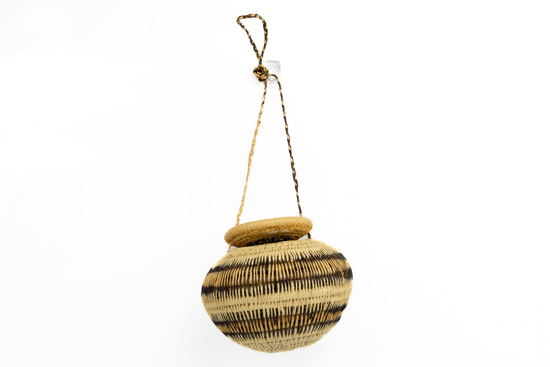 Hand Woven Vintage Hanging Basket Made By Indigenous Artisans